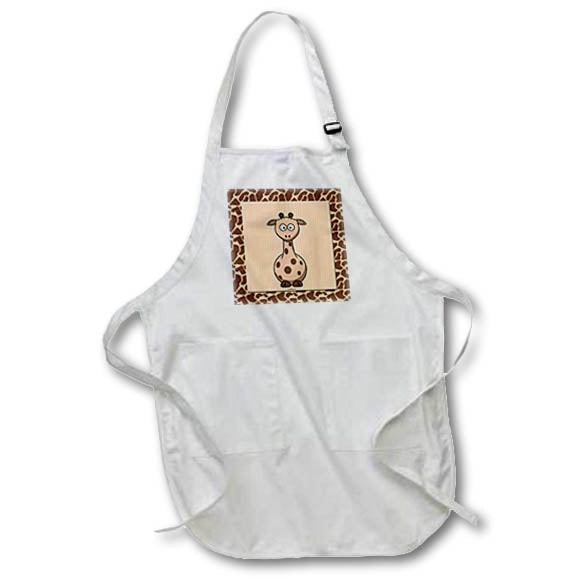 3dRose Doreen Erhardt Baby Designs - Giraffe with Giraffe Print - Aprons (apr_21786)