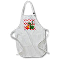 3dRose Florene - Childrens Art V - Print of Fire Breathe Dragon On Red Dots - Aprons (apr_218986)