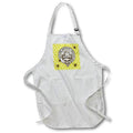 3dRose Russ Billington Designs - Pretty Honey Bees around Bee Hive on Honeycomb Background - Aprons (apr_219441)