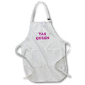 3dRose Tory Anne Collections Quotes - YAS Queen, Purple Text ON White Background - Aprons (apr_221180)