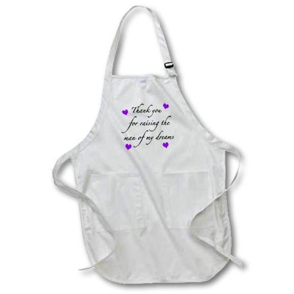 3dRose EvaDane - Quotes - Thank You for Raising The Man of My Dreams Purple - Aprons (apr_224039)