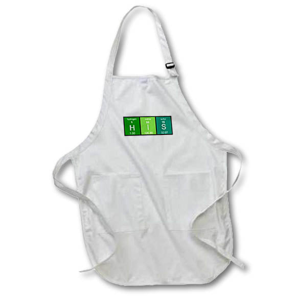 3dRose InspirationzStore Periodic Tables - Green His in Periodic Table of Elements Symbols Half of his and Hers - Aprons (apr_233063)