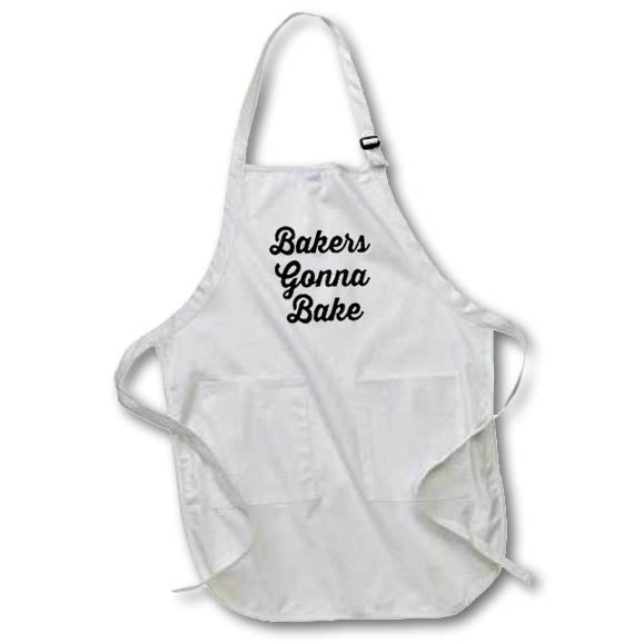 3dRose Tory Anne Collections Quotes - Bakers Gonna Bake - Aprons (apr_235560)