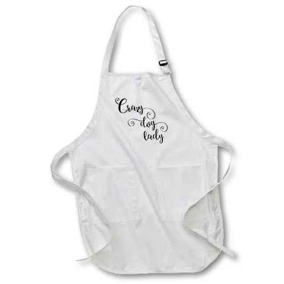 3dRose Lenas Photos - Funny Quotes - Crazy Dog Lady - Aprons (apr_235596)