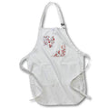 3dRose Cute Red and White Birds and Leafy Flourishes - Aprons (apr_235922)