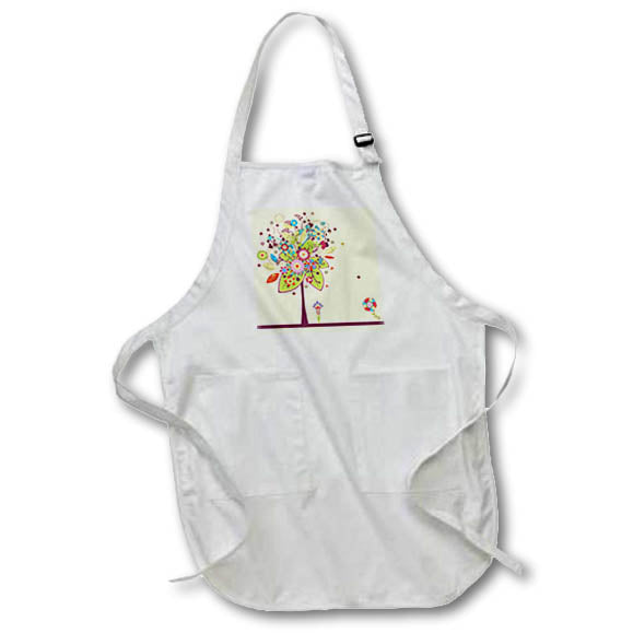 3dRose Anne Marie Baugh - Trees - Pretty Contemporary Tree - Aprons (apr_235999)
