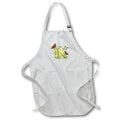 3dRose Russ Billington Monograms- Leafy Initial K - Monogram Initial K in Leafy Green and Yellow with Butterflies - Aprons (apr_239134)