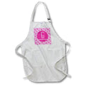 3dRose Russ Billington Monograms - Hoy Pink Girly Floral Monogram Letter E - Aprons (apr_241338)
