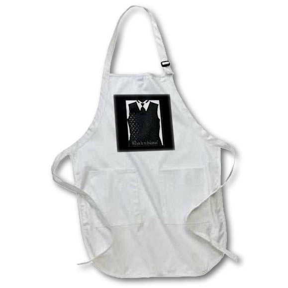 3dRose Beverly Turner Wedding Attendant and Bridal Party - Tux Vest with Tie, Brides-man White - Aprons (apr_244131)