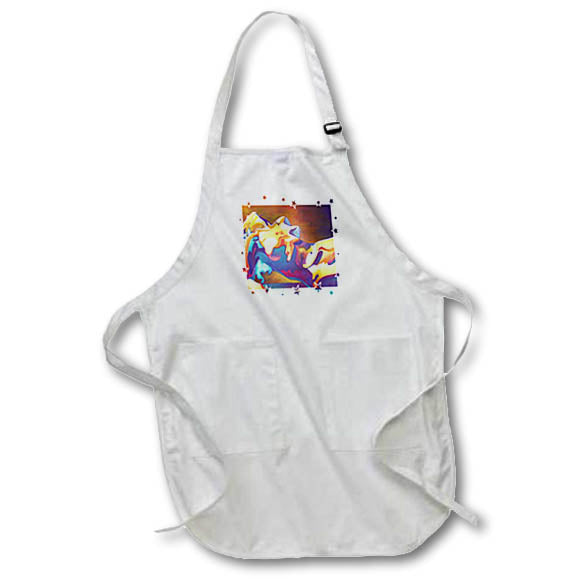 3dRose Taiche Acrylic Art - Woman Thermal Imaging - Aprons (apr_24934)