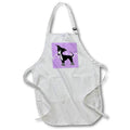 3dRose Janna Salak Designs Dogs - Cute Black Italian Greyhound Purple with Pawprints - Aprons (apr_25370)