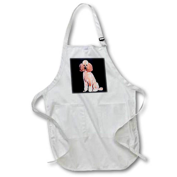 3dRose Dogs Poodle - Pink Poodle - Aprons (apr_255)