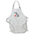 3dRose Russ Billington Designs - Best Wife Ever- Typographic Design with red Swirly Heart - Aprons (apr_255109)