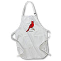 3dRose Mark Grace GRACEVISIONS Birds - BIRDS red cardinal 3 on white - Aprons (apr_25559)