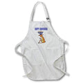 3dRose All Smiles Art Christmas - Funny Reindeer with Menorah Candles Antlers Happy Hanukkah - Aprons (apr_263924)