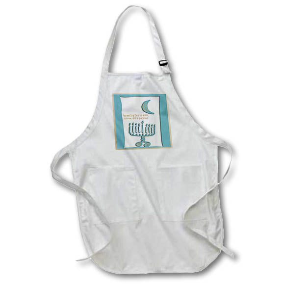 3dRose Beverly Turner Hanukkah Design - Hanukkah Menorah For everything there is a season - Aprons (apr_27396)