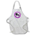3dRose Janna Salak Designs Roller Derby - Derby Chicks Roll With It Purple with Black Roller Skate - Aprons (apr_28509)
