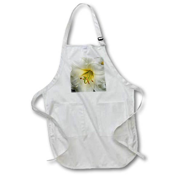 Apron - White Easter Lily Flower With Yellow Centre iloveFlowers Photography