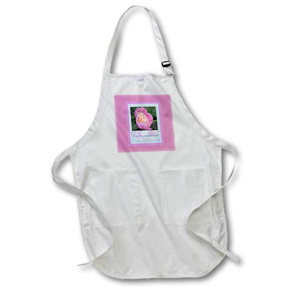 3dRose Beverly Turner Wedding Bridal Party Design - Honorary Bridesmaid Request, Pink and Yellow Peony Flower, Framed - Aprons