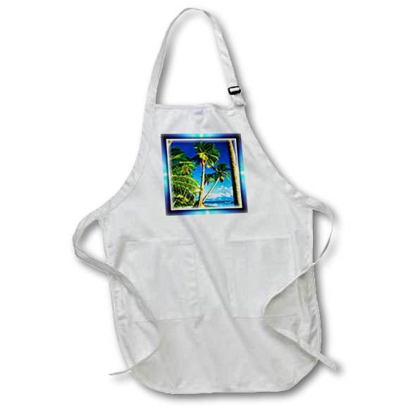 3dRose Susan Brown Designs Nature Themes - Tropical View - Aprons (apr_28839)