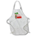 3dRose Apron - MacDonald Creative Studios Mele Kalikimaka Hawaiian Christmas Santa Tiki (apr_295374)