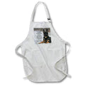 3dRose Stamp City - Animals - Photograph of a German Shepherd Puppy in The Snow with Poem. - Aprons (apr_302855)