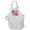 3dRose Patricia Sanders Creations - Heart Love USA Flag Art Patriotic 4th of July - Aprons (apr_30472)