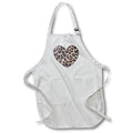 3dRose Patricia Sanders Creations - Heart Leopard Print Animal Prints Fashion - Aprons (apr_30870)