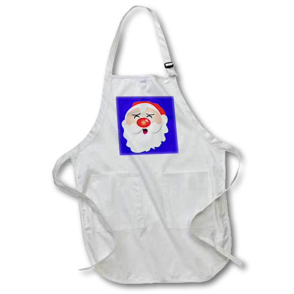 3dRose Apron - Cute Cartoon Santa Claus Kris Kringle Christmas Spirit - Graphic Designs Holidays
