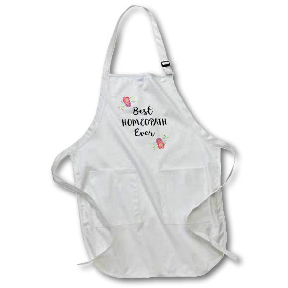 3dRose Floral Best Homeopath Ever pink flowers Homeopathy practitioner - Aprons (apr_315962)