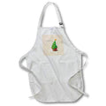 3dRose Apron - Alexis Design Holidays Christmas - Green Spruce Tree, Yellow Star, White Snow, Seasons Greetings