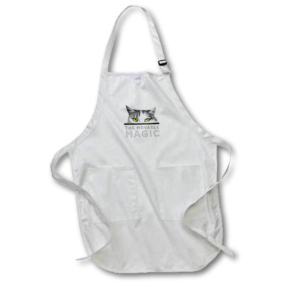 3dRose Alexis Design - Cat Eyes - Stunning green eyed cat. The movable magic. Funny, positive gift - Aprons (apr_320861)