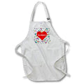3dRose Te iubesc - I love you in Romanian - floral Romania red heart flowers - Aprons (apr_321411)
