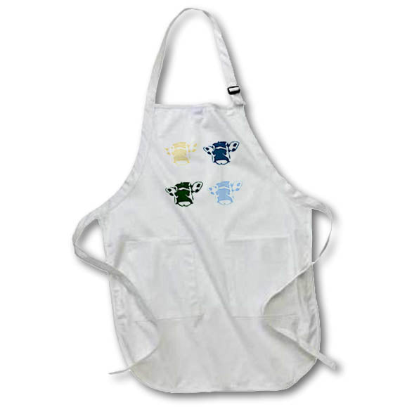 3dRose Gabriella-Quote - Image of Four Cow Image - Aprons (apr_322131)