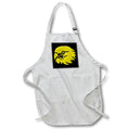 3dRose Alexis Design - Birds Eagle - Image of a bald eagle head. Yellow on black. Symbol of power - Aprons (apr_323666)