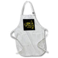 3dRose Apron - Alexis Design Birds Eagle - Stylized Eagle Head Yellow on Black Gift