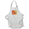 3dRose Anne Marie Baugh - Cute Illustrations - Halloween Boo With Eyes Illustration - Aprons (apr_324501)