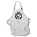 3dRose Apron - Anne Marie Baugh - Red, Blue, Aqua Steampunk Circle Illustration