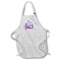 3dRose Apron - Anne Marie Baugh - Cute Purple Easter Bunny Flying A Plane Illustration