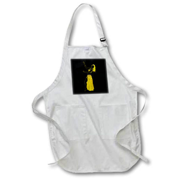 3dRose Apron - Alexis Design Belly Dance - Silhouette of Belly Dancer in Yellow Skirt