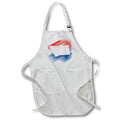 3dRose Stamp City - typography - Montana state in white on a red, white, and blue background. - Aprons (apr_324718)