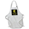 3dRose Ancient Greek helmet. Molon Labe - Come and take text. Yellow, black - Aprons (apr_326156)