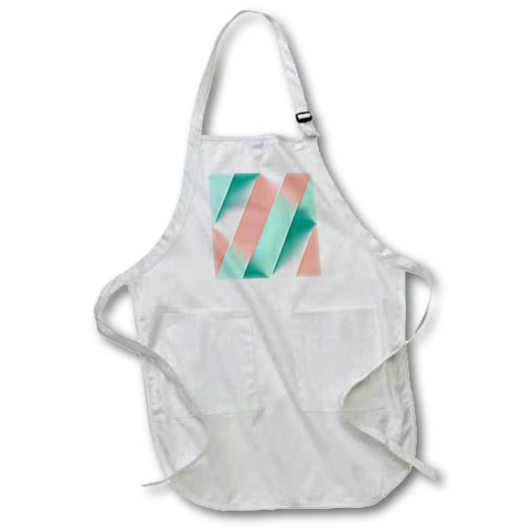 3dRose Soft pink peach amber yucca and arbor green seamless ombre - Aprons (apr_334138)