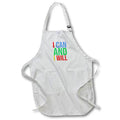 3dRose I Can And I Will colorful inspirational text on white. Nice gift - Aprons (apr_334696)
