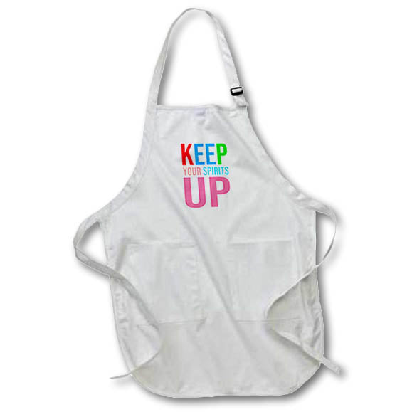 3dRose Keep Your Spirits Up colorful inspirational text art gift or charm - Aprons (apr_334699)