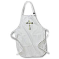 3dRose Cross Roads stylish Avantgarde cross of black and yellow text art - Aprons (apr_335188)