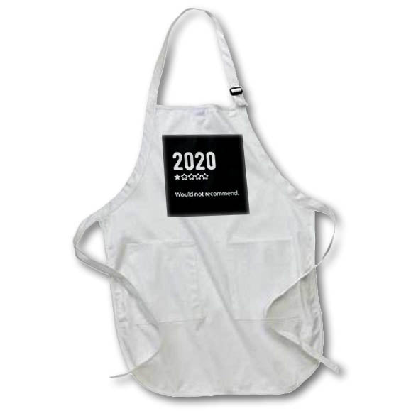 3dRose 2020. 1 star rating. Would not recommend. White lettering on black. - Aprons (apr_336636)