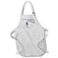 3dRose Happy Holiday- Christmas Snow And Skiing Pattern And Typography Gray - Aprons (apr_338748)
