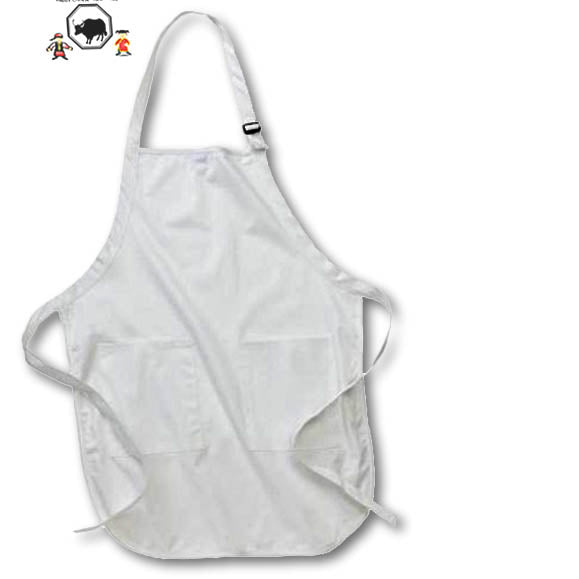 3dRose Image of Chinese Dressed Boy And Girl With Ox New Year Red Scroll - Aprons (apr-339682)