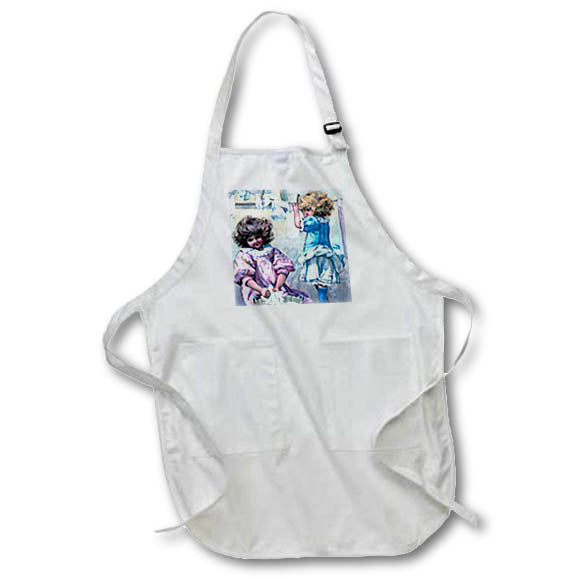 Apron - Little Girls On Laundry Day Victorian Images